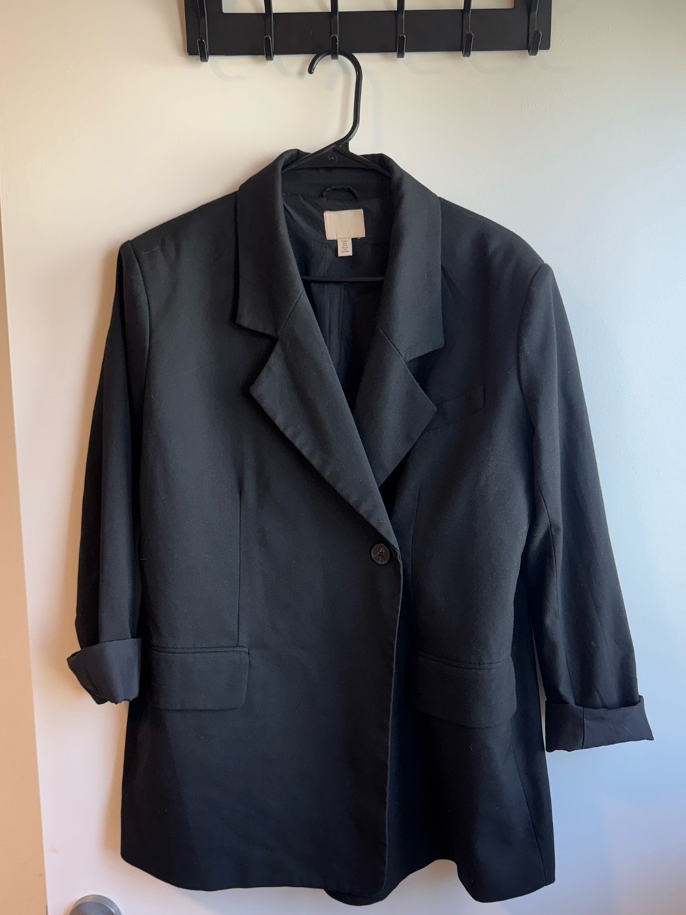 Classic Black Women's Blazer Jacket, fitted/oversized